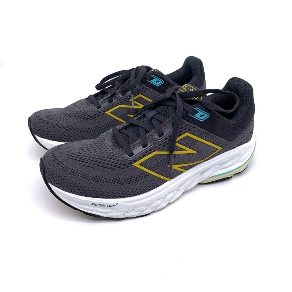 NEW BALANCE Fresh Foam X 860 v14 Sneaker Charcoal Grey Yellow Teal 8.5 M / 10 W